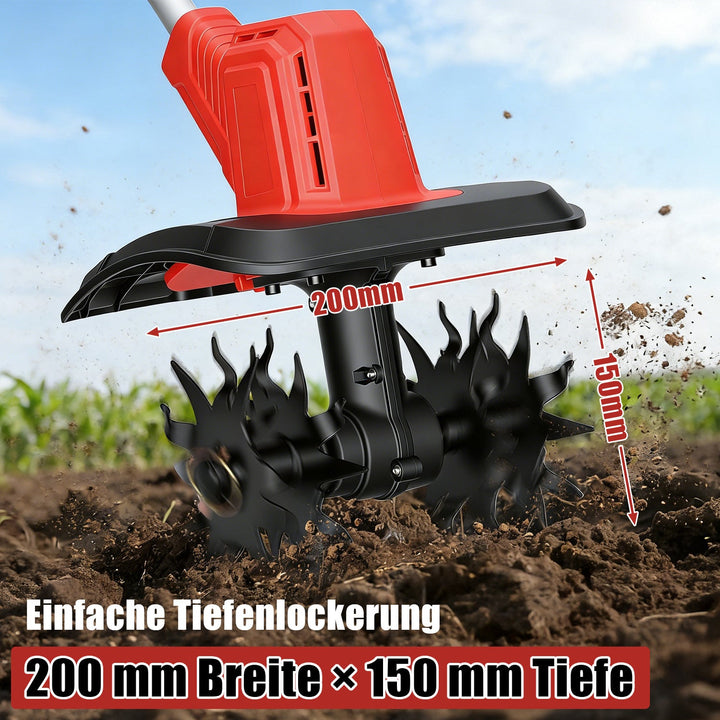 400W Battery Garden Tiller with 2 Batteries Portable | Bowlift