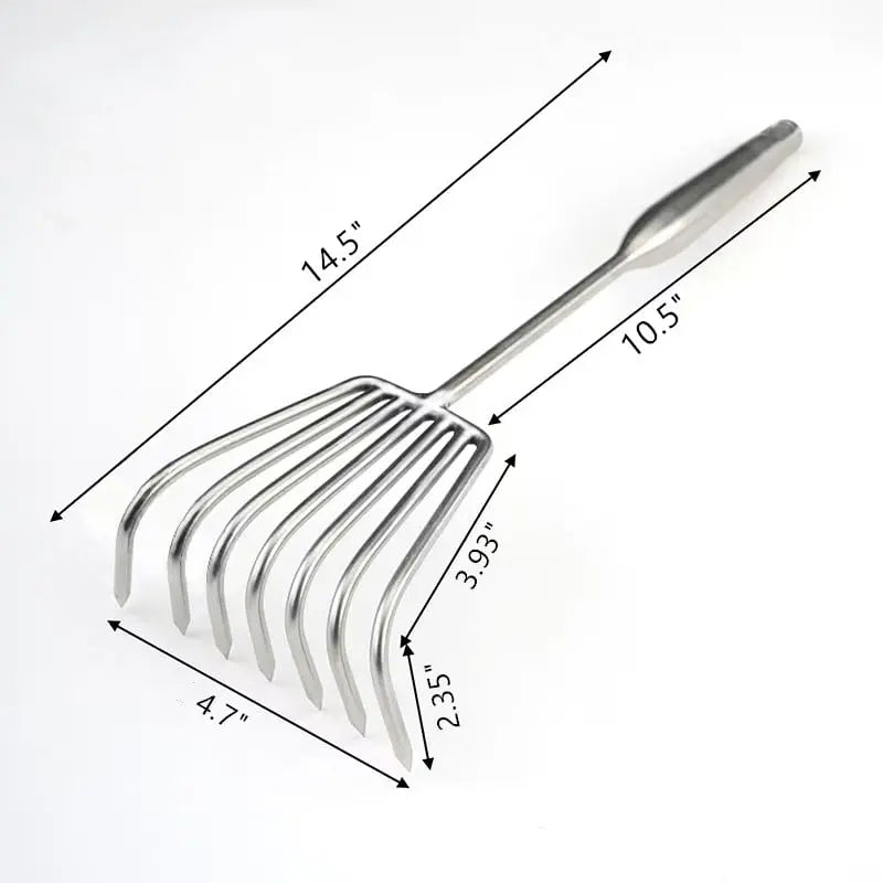 BowLift | Garden rake made of stainless steel — Sturdy hand rake with non-slip grip