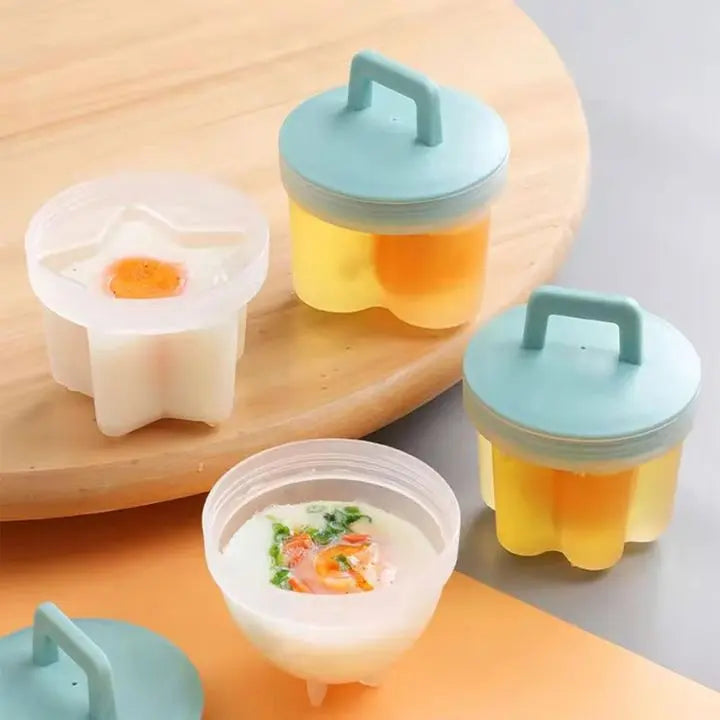 BowLift | Cooked Egg Mold Set | Funny Breakfast Eggs (4 pcs. + Brush)