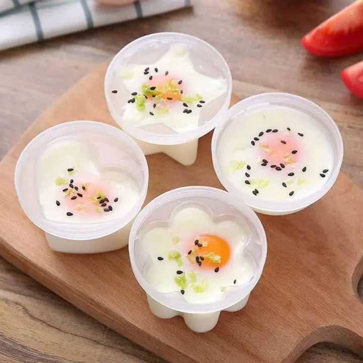 BowLift | Cooked Egg Mold Set | Funny Breakfast Eggs (4 pcs. + Brush)