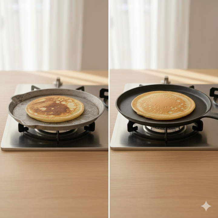 Cast iron pan 26 cm for even frying results | Bowlift