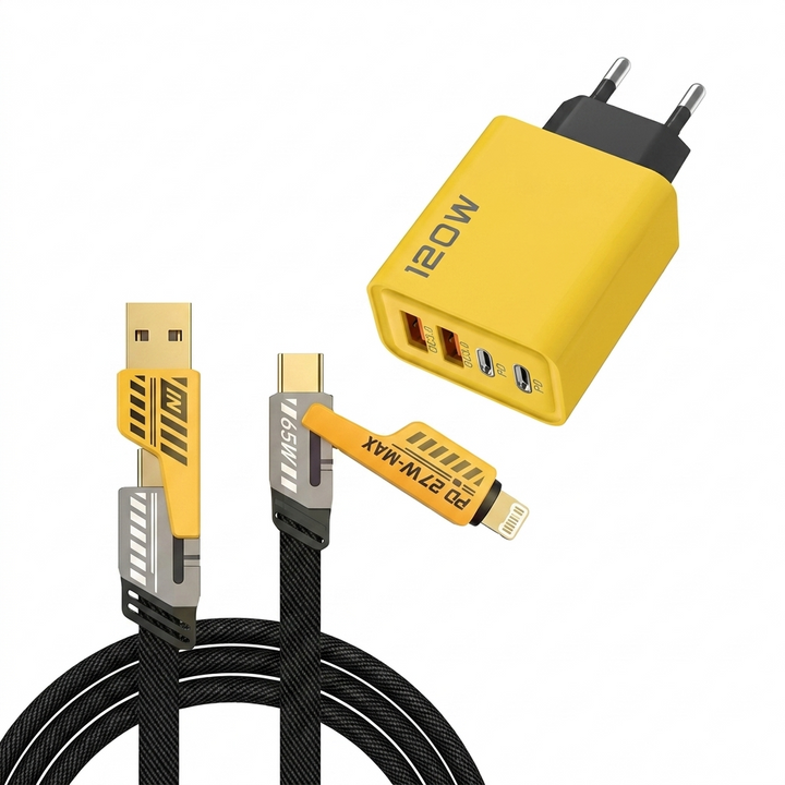120W USB fast charger with 4 ports | Bowlift