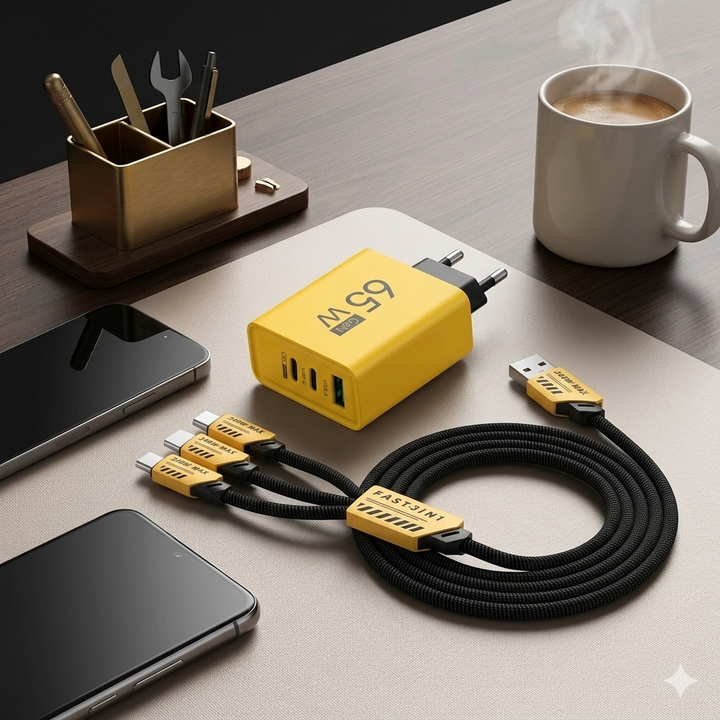 120W USB fast charger with 4 ports | Bowlift