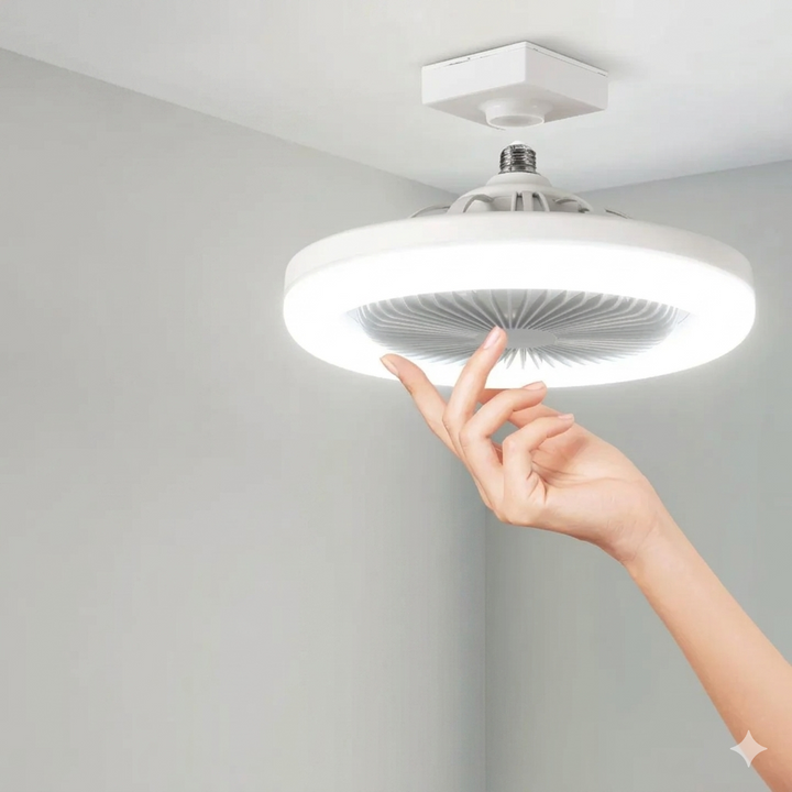LED Ceiling Fan for Screw-In Installation – No Electrician Needed, Includes Remote Control | Bowlift