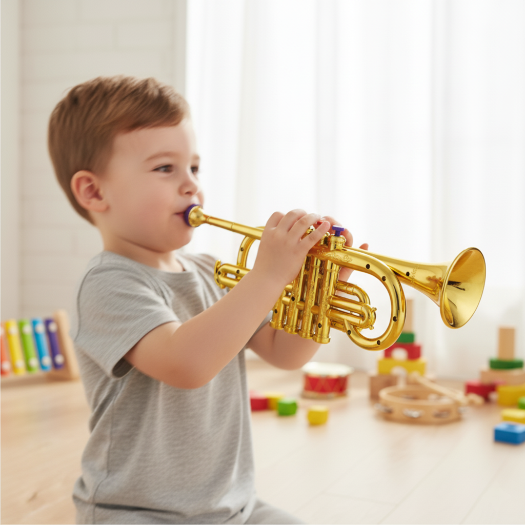 BowLift | Children's Trumpet Musical Toy | 4 Keys, Educational Instrument for Kids (ABS Plastic)