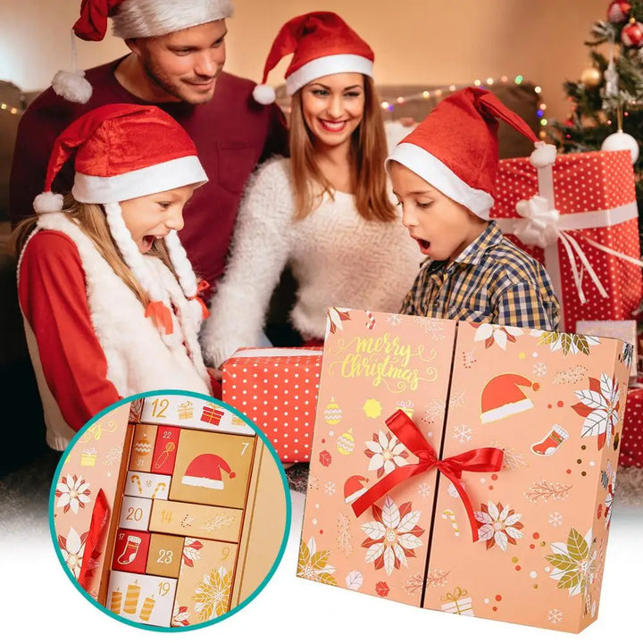 BowLift | Personalized DIY Advent Calendar – Empty Box Set for 24 Days Christmas Countdown with Festive Design