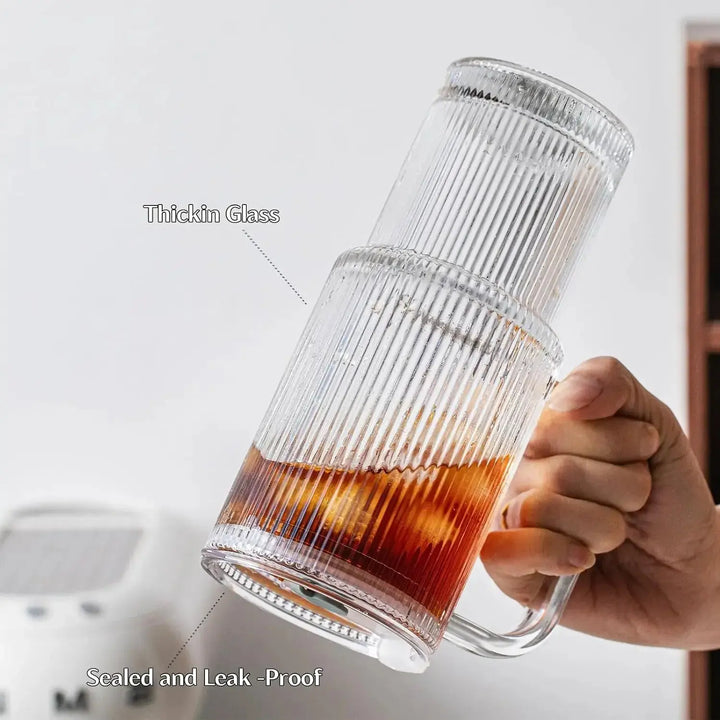 BowLift | Ribbed Borosilicate Glass Cup — Heat Resistant with Spill PRedection