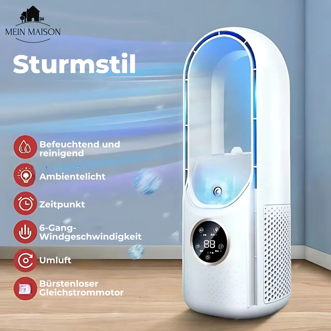 BowLift | BrisaFlow Table Air Cooler | 3-in-1 Cooling & Humidification | Bladeless Design | USB & Timer