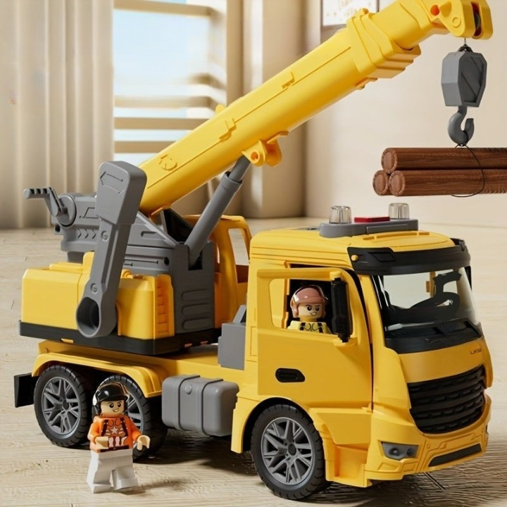 BowLift | Crane Truck Toy with Light & Sound – Movable Boom for Construction Role Play