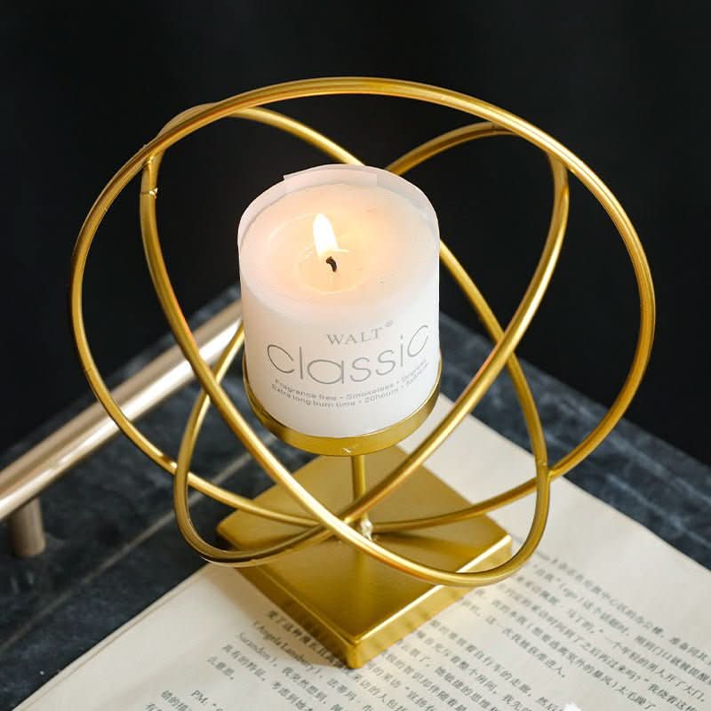 BowLift | Aurelios Golden Candle Holder | Elegant Metal Candle Stand for Living and Dining Table Decoration
