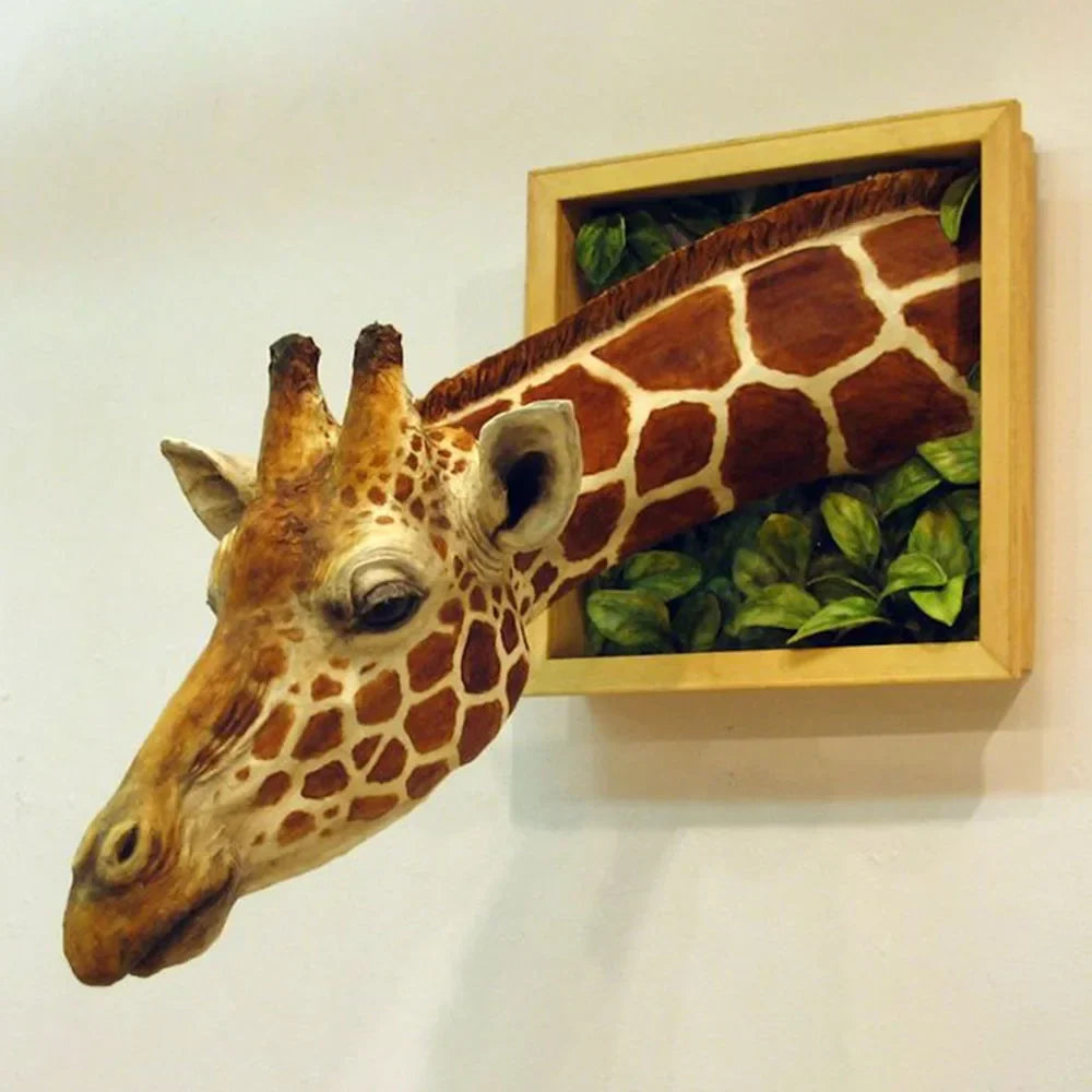 BowLift | Giraffe Head - Wall Decoration - 3D Sculpture - Lifelike Decoration