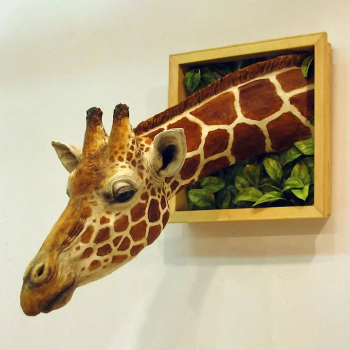 BowLift | Giraffe Head - Wall Decoration - 3D Sculpture - Lifelike Decoration