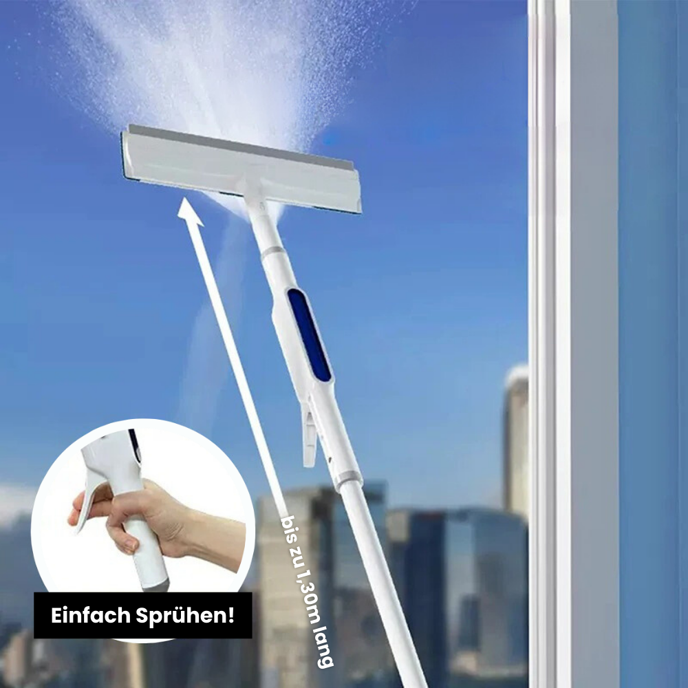 3-in-1 Rotatable Window Cleaner with Telescopic Handle and Spray Function | Bowlift