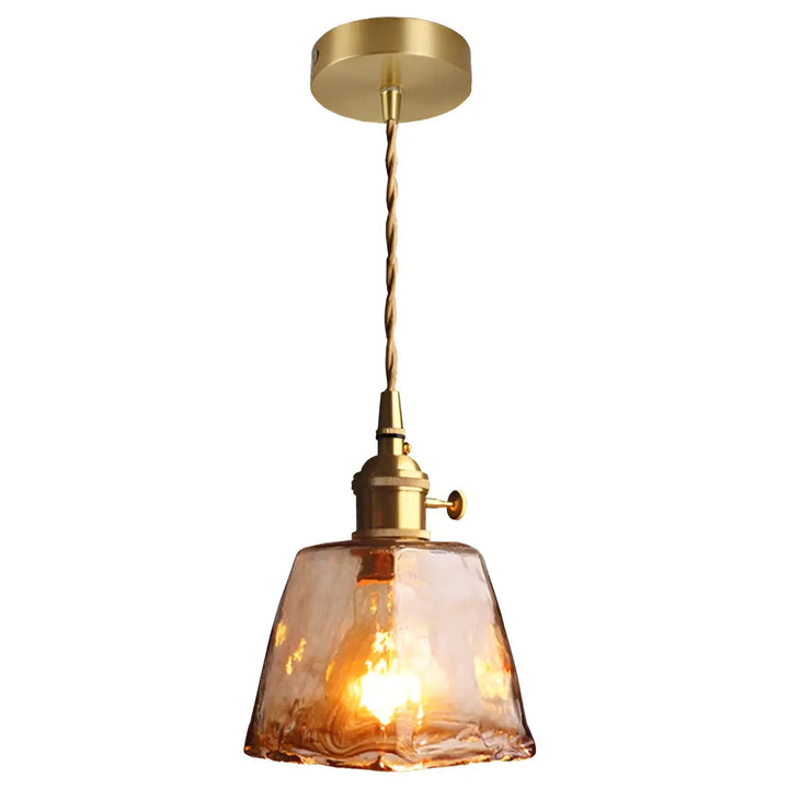 BowLift | Luxurious Crystal Ceiling Lamp - Amber GlassElegance