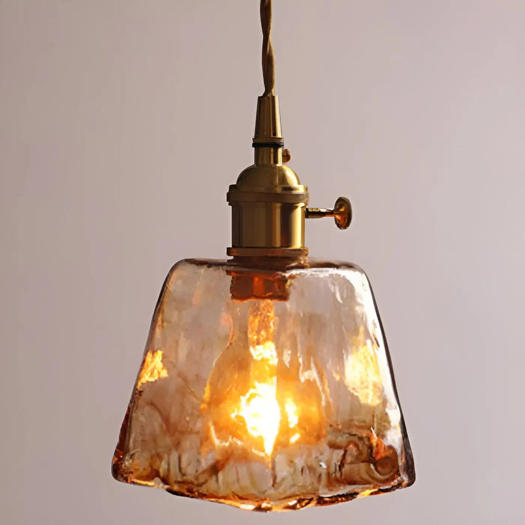 BowLift | Luxurious Crystal Ceiling Lamp - Amber GlassElegance