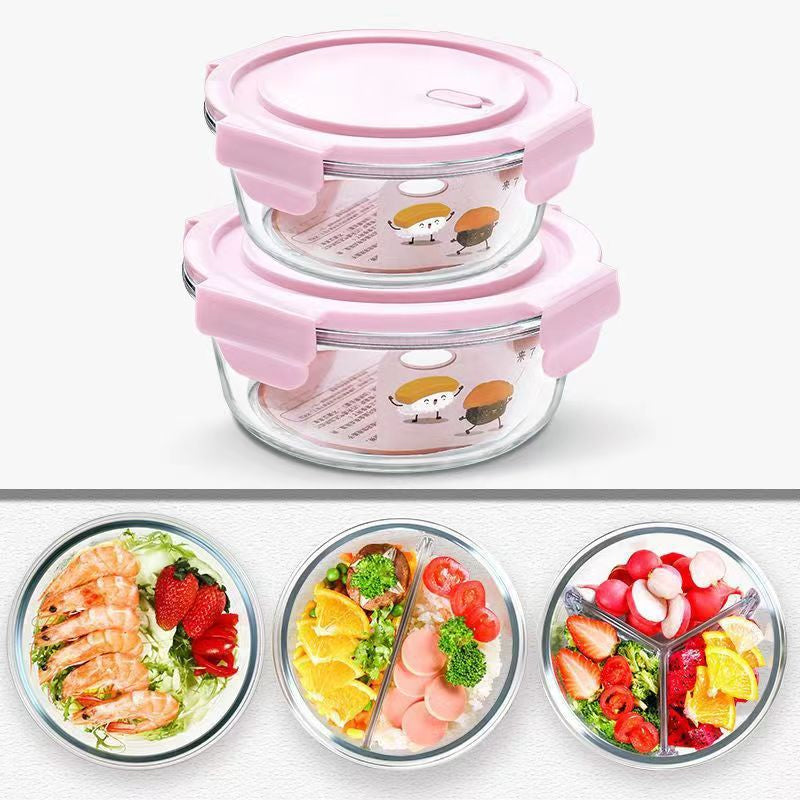 BowLift | Heat-Resistant Glass Lunch Box Microwaveable, High Borosilicate Lunch Box For Students, Fresh Fruit Lunch Box With Lid And Sealed Lunch Box For Office Workers