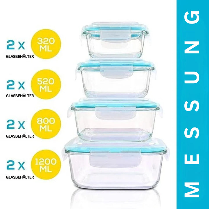 BowLift | Glass Fresh Storage Containers Set – Airtight Storage Containers with Lid for Kitchen & Meal Prep