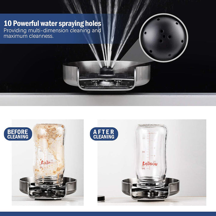 BowLift | Stainless Steel Metal Faucet Glass Rinser for Kitchen Sinks,Bottle Washer,Kitchen Sink Accessories