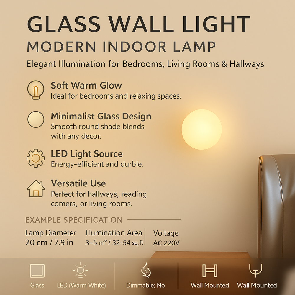 BowLift | Glass Wall Light Modern Indoor Lamp