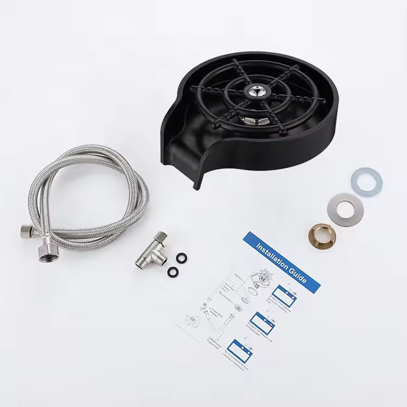 BowLift | High Pressure Automatic Black Cup Washer Bar Accessories Oem Bottle Cleaner For Kitchen Sinks Automatic Washing Cup Washer