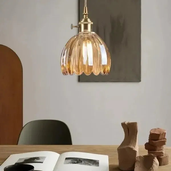 BowLift | Elegant Glass Hanging Lamp in Flower Shape