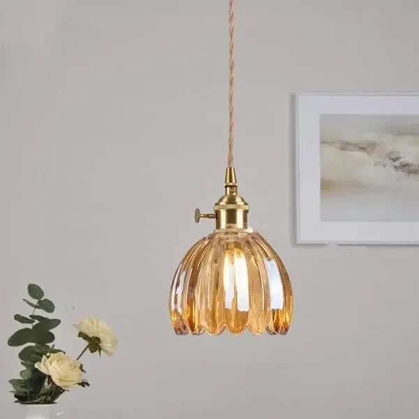 BowLift | Elegant Glass Hanging Lamp in Flower Shape