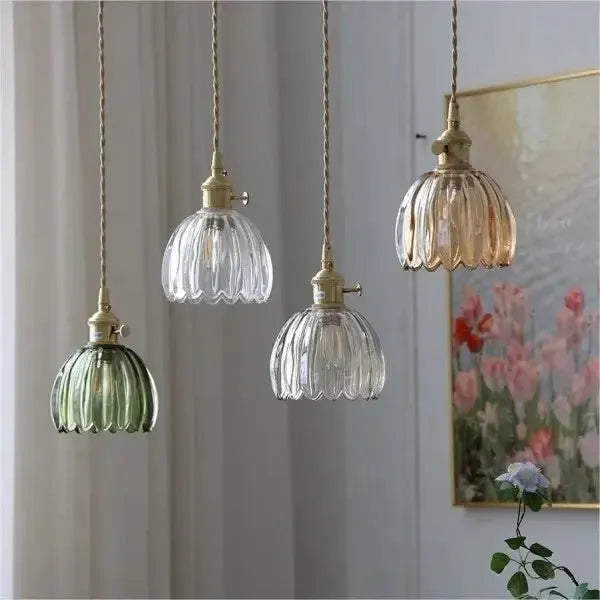 BowLift | Elegant Glass Hanging Lamp in Flower Shape