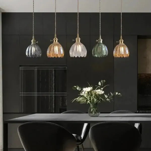 BowLift | Elegant Glass Hanging Lamp in Flower Shape