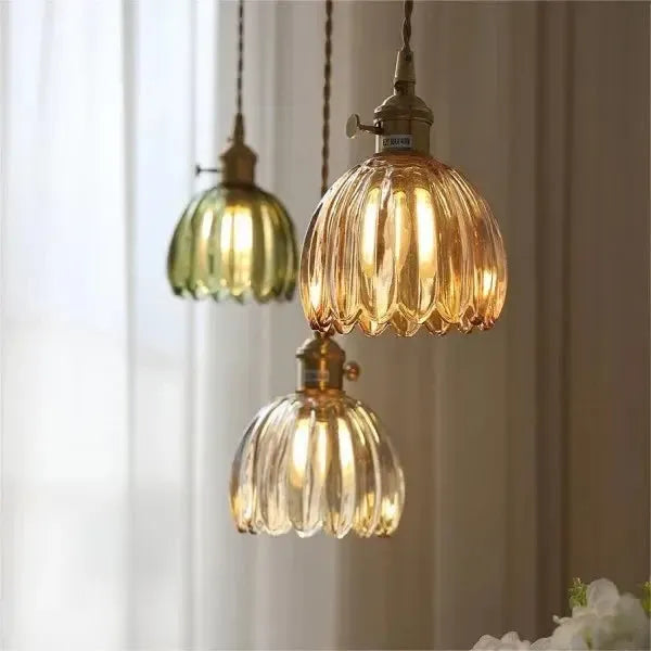 BowLift | Elegant Glass Hanging Lamp in Flower Shape