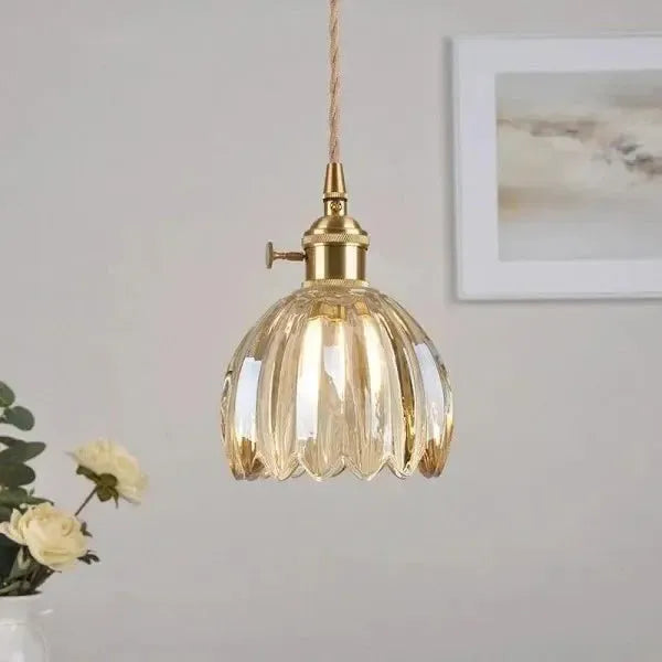 BowLift | Elegant Glass Hanging Lamp in Flower Shape
