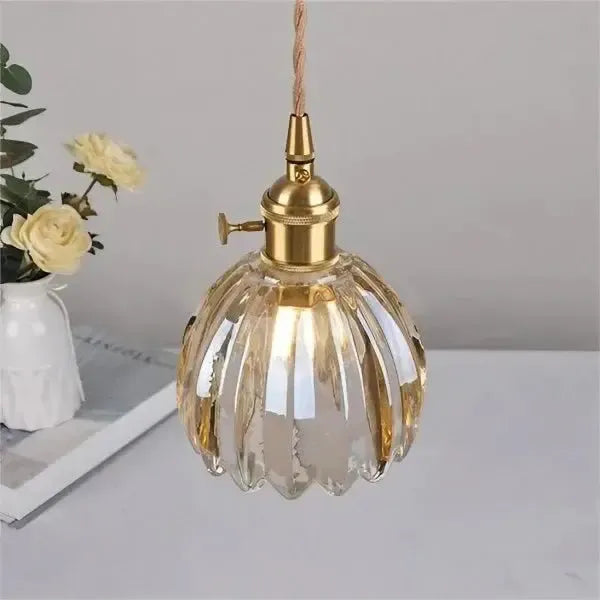 BowLift | Elegant Glass Hanging Lamp in Flower Shape