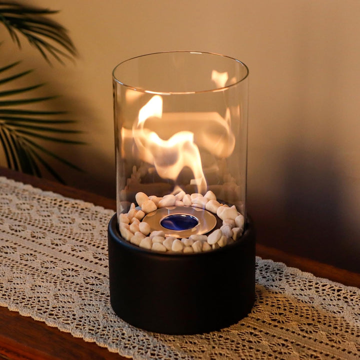 BowLift | GlowEdge Smoke-Free Bio Fireplace in Glass for Table and Indoor