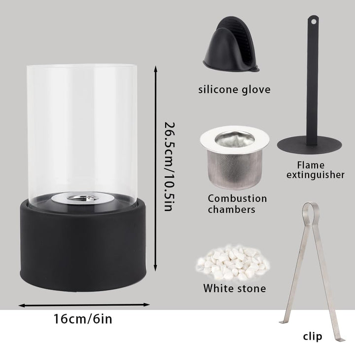 BowLift | GlowEdge Smoke-Free Bio Fireplace in Glass for Table and Indoor