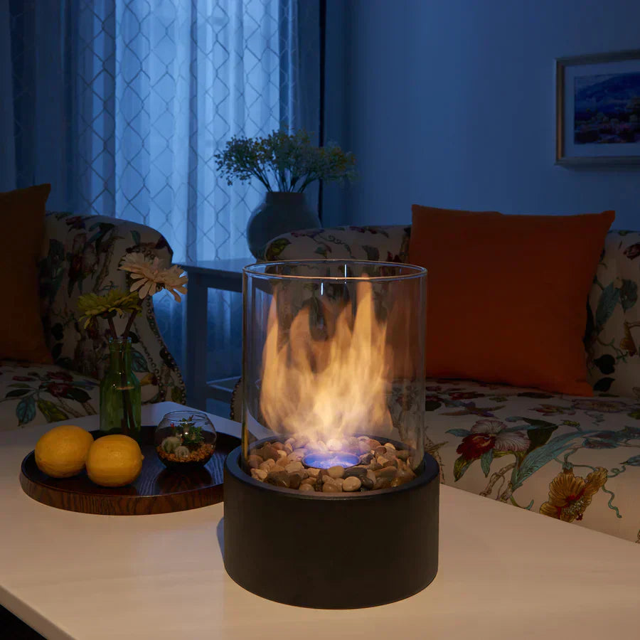 BowLift | GlowEdge Smoke-Free Bio Fireplace in Glass for Table and Indoor