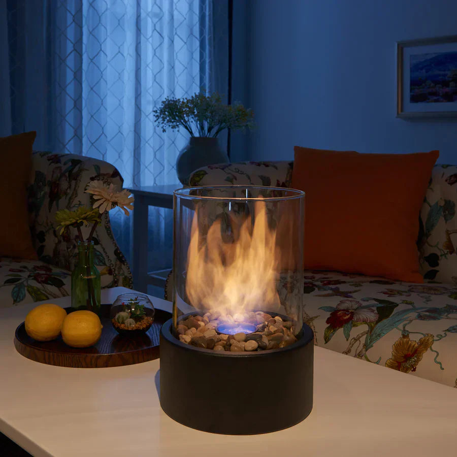 BowLift | GlowEdge Smoke-Free Bio Fireplace in Glass for Table and Indoor