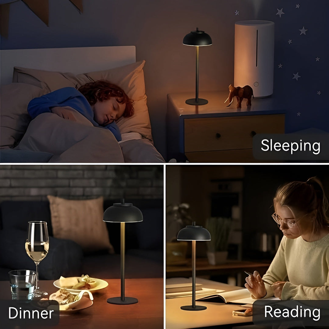 BowLift | Stylish Rechargeable Table Lamp with Dimmable LED - Three Light Modes and USB