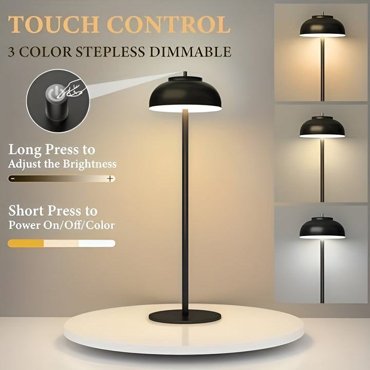 BowLift | Stylish Rechargeable Table Lamp with Dimmable LED - Three Light Modes and USB