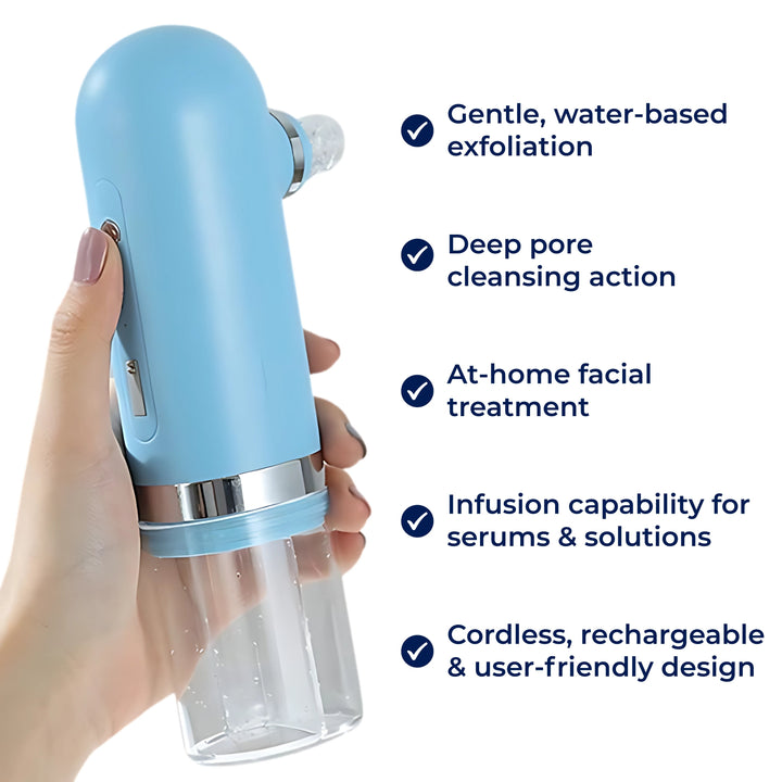 GlowPure | Hydra Dermabrason Device – Deep Pore Cleansing – Gentle Water-Based Exfoliation – At-Home Facial for Sensitive Skin Bowlift