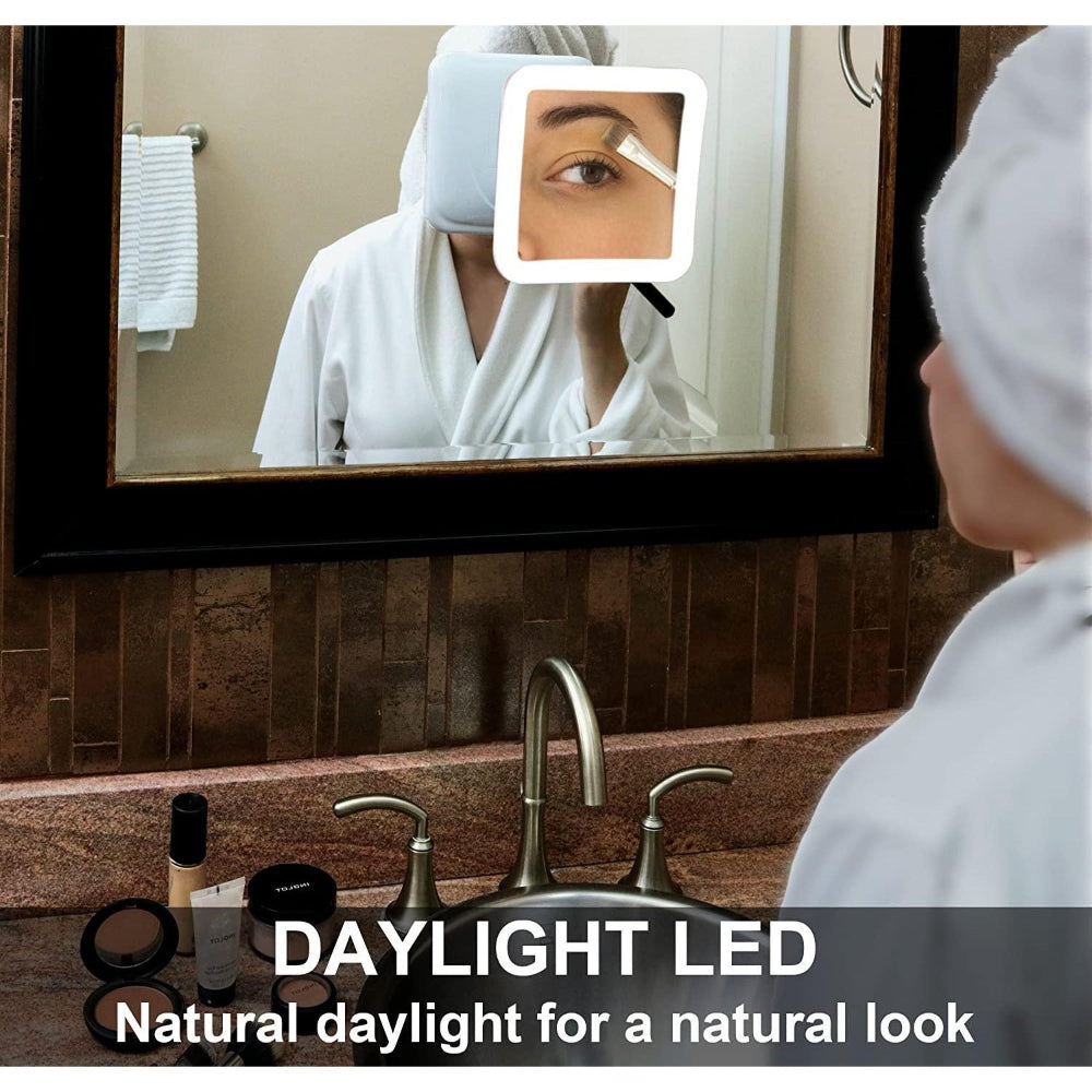 BowLift | GlowView 10X Lighted Magnifying Mirror with LED & Suction Mount – Portable Makeup Mirror