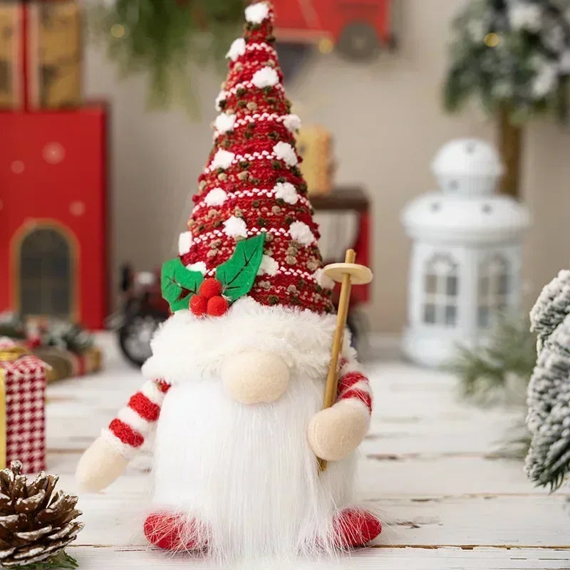 BowLift | LED Christmas Gnome | Knitted Design with Night Light | Glowing Christmas Decoration | Warm & Cozy