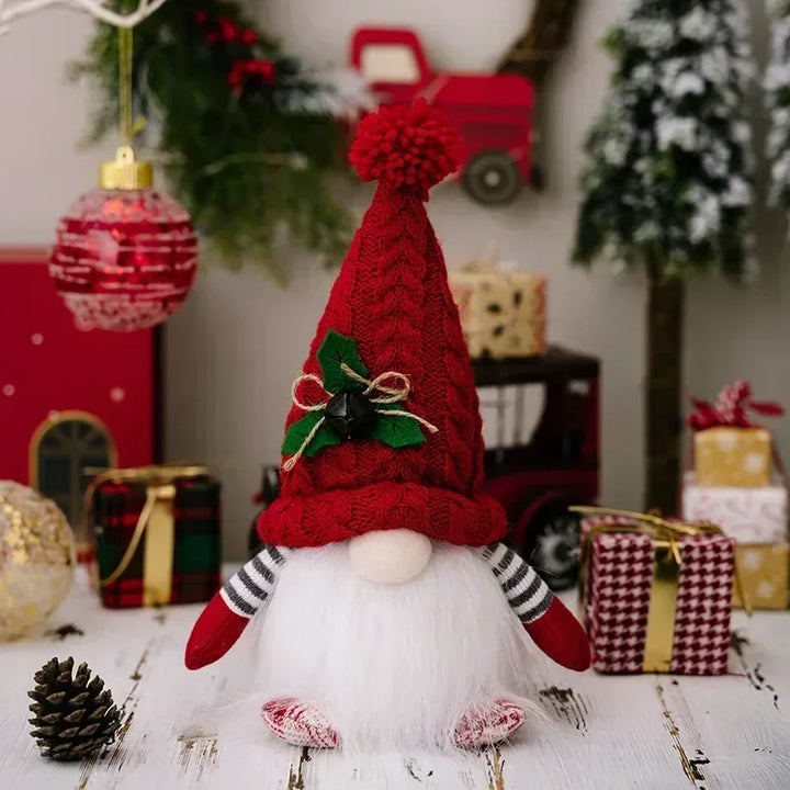 BowLift | LED Christmas Gnome | Knitted Design with Night Light | Glowing Christmas Decoration | Warm & Cozy