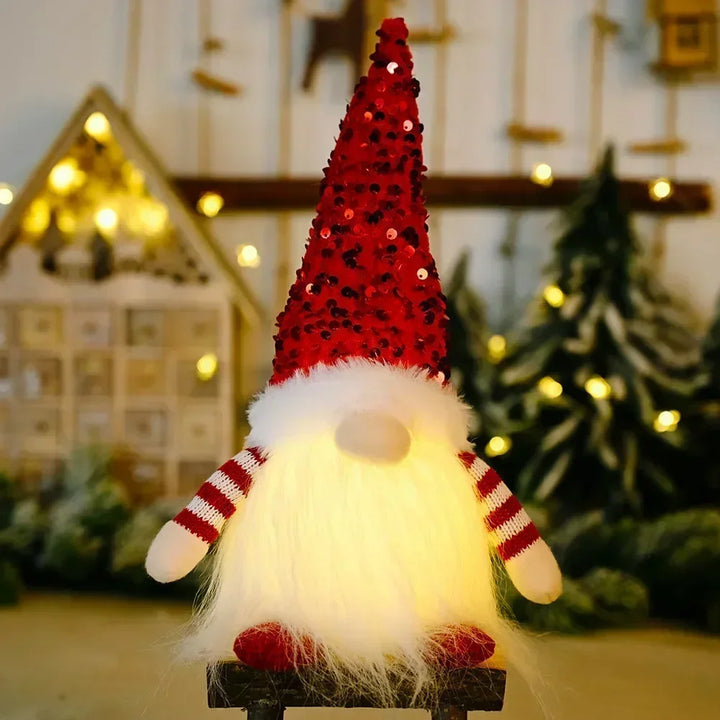 BowLift | LED Christmas Gnome | Knitted Design with Night Light | Glowing Christmas Decoration | Warm & Cozy