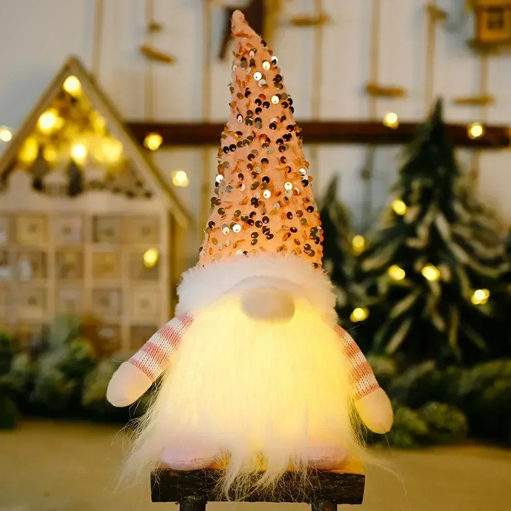 BowLift | LED Christmas Gnome | Knitted Design with Night Light | Glowing Christmas Decoration | Warm & Cozy