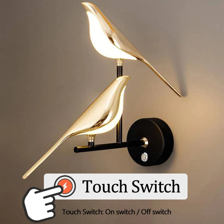 Gold Birds Wall Light