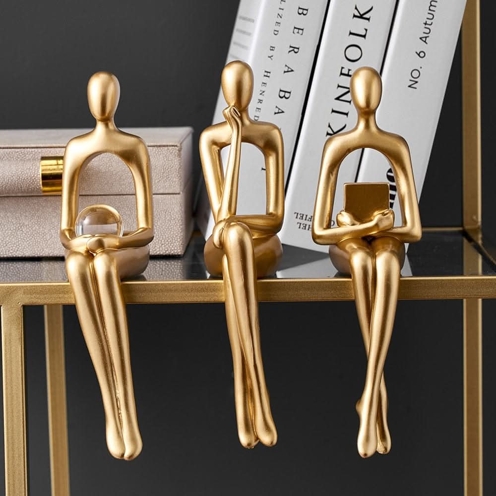 BowLift | GoldenMuse Gold Abstract Resin Figurine Decor