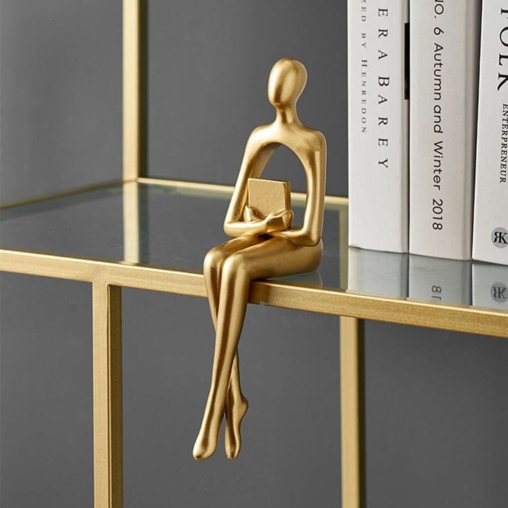 BowLift | GoldenMuse Gold Abstract Resin Figurine Decor