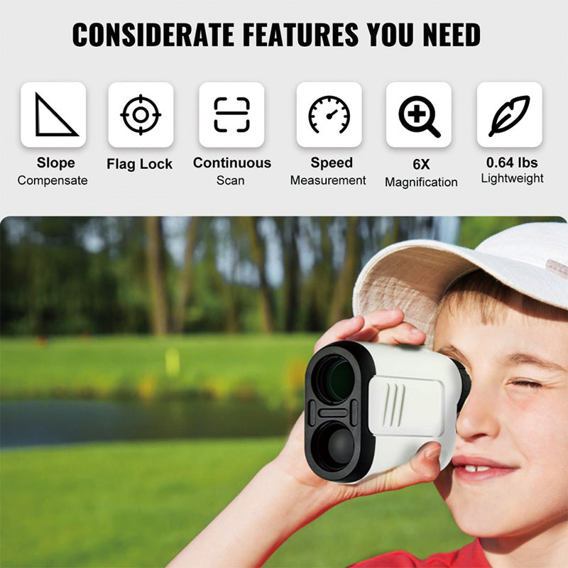 BowLift | Golf Rangefinder, 650 Yards Laser Golfing Hunting Range Finder, 6X Magnification Distance Measuring, Golfing Accessory with High-Precision Flag Lock, , Continuous Scan, and Batteries