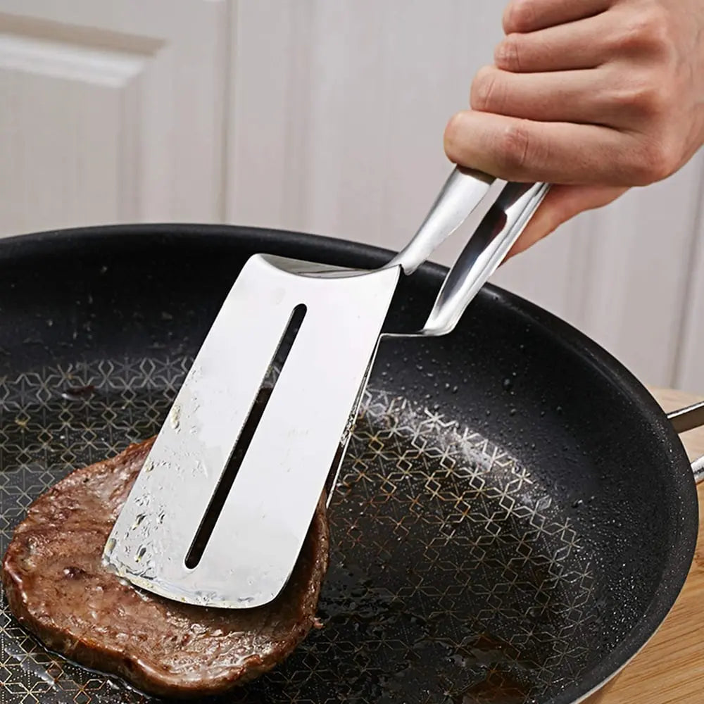 BowLift | Grill tongs made of stainless steel – 2-in-1 spatula & gripping tongs