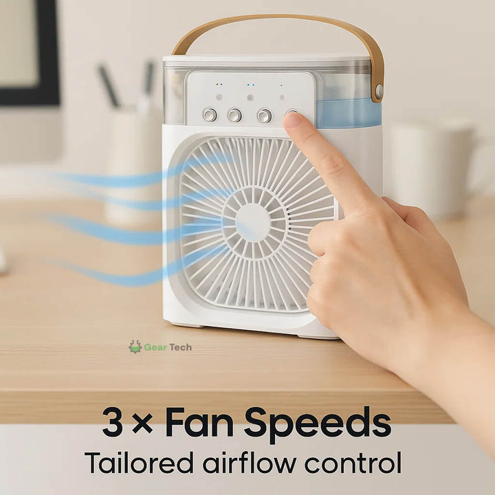 3-in-1 Air Cooler Humidifier | Portable, Adjustable Fan Speeds & Ideal for Bedrooms, Offices & Small Spaces | Bowlift
