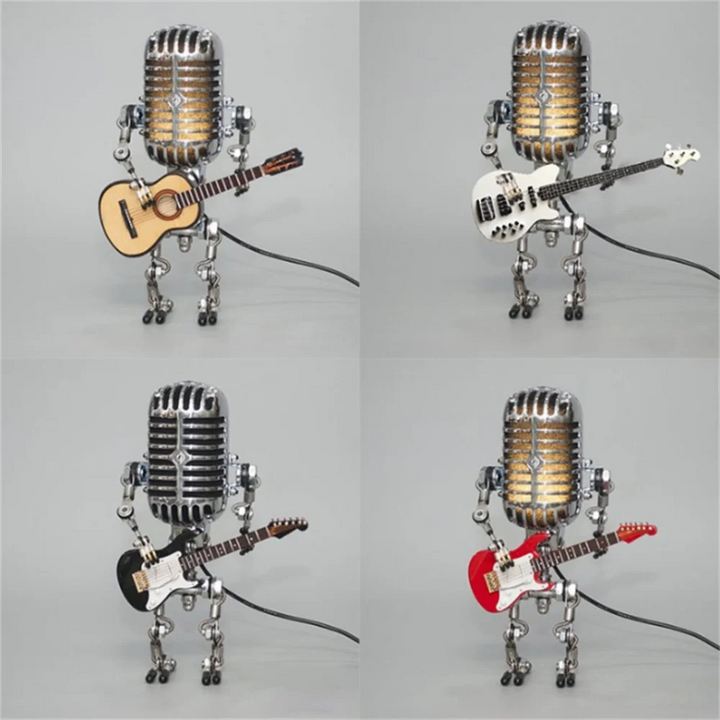 BowLift | Designer table lamp robot with guitar for modern and creative interiors